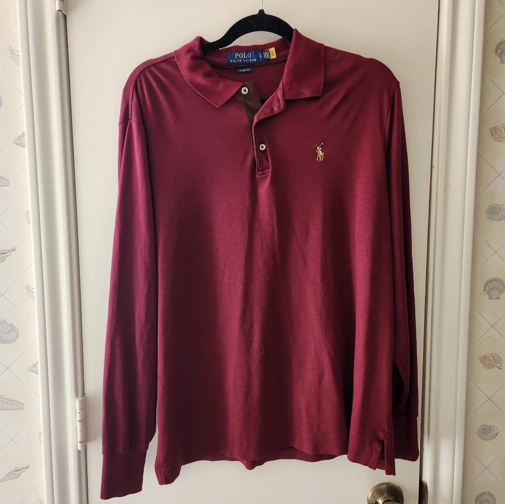 Polo by Ralph Lauren Men's Burgundy Polo Shirt